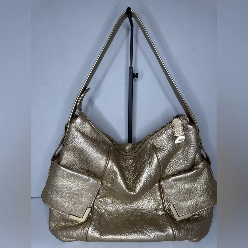Michael Kors Gold Soft Leather Shoulder Bag.